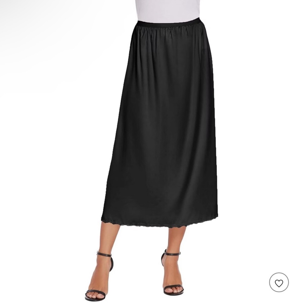 Avidlove Elegant Black Satin Skirt
